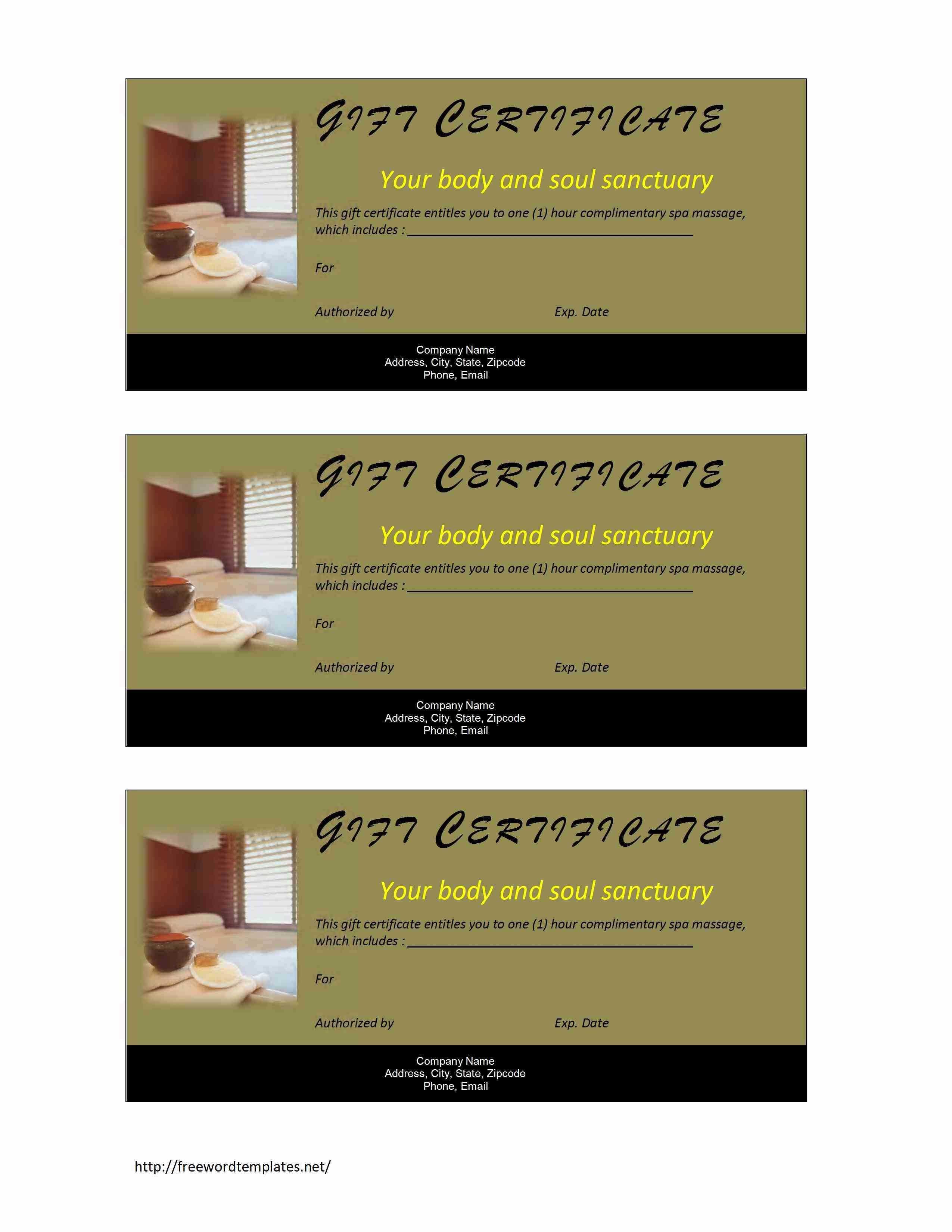 Valentine Massage Gift Certificate Template. Gift With Golf Gift Certificate Template