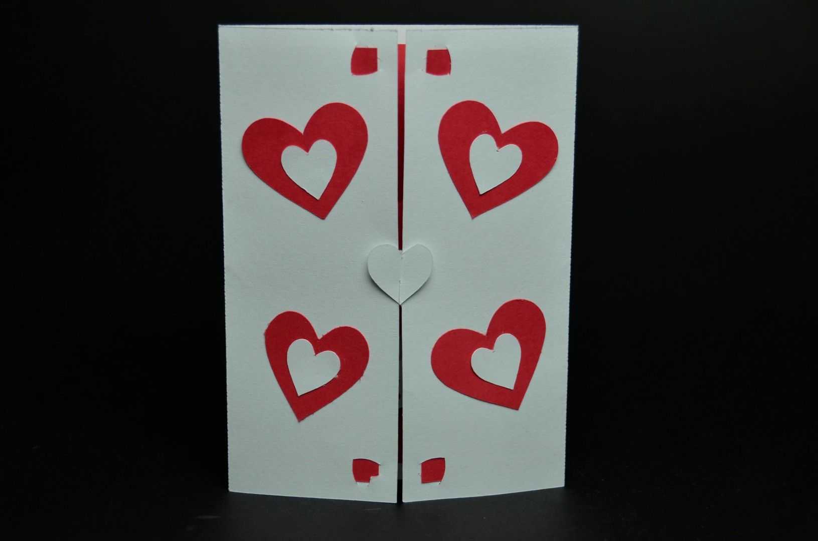 Valentine's Day Pop Up Card: Twisting Heart | Valentines With Twisting Hearts Pop Up Card Template