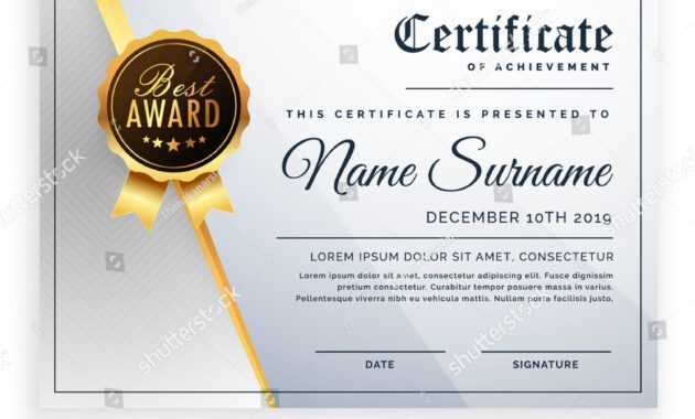 Vector Certificate Template Beautiful Certificate Template regarding Beautiful Certificate Templates