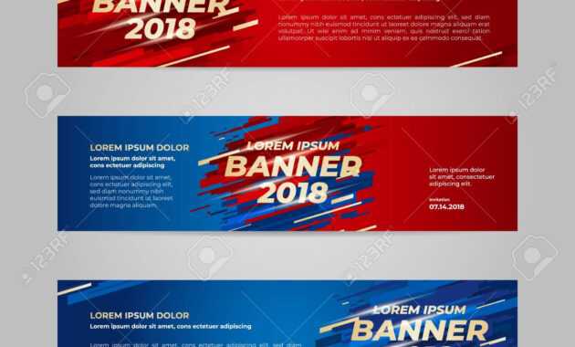 Vector Design Banner Web Template For Sport Event, 2018 Trend in Event Banner Template