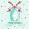 Vector Illustration Number Zero Deer Headband Template Regarding Headband Card Template