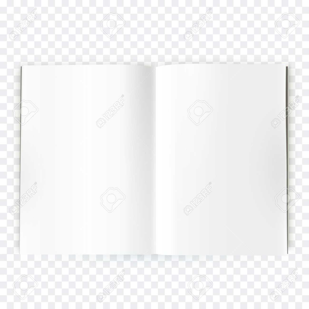 Vector Open Blank Magazine Spread. Book Spread With Blank White.. Pertaining To Blank Magazine Spread Template