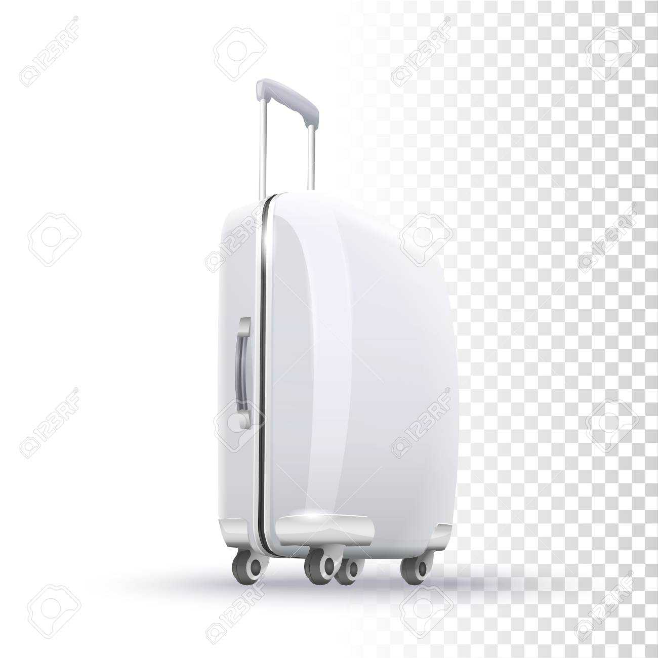 Vector Photo Realistic White Blank Suitcase Layout On Transparent.. Within Blank Suitcase Template