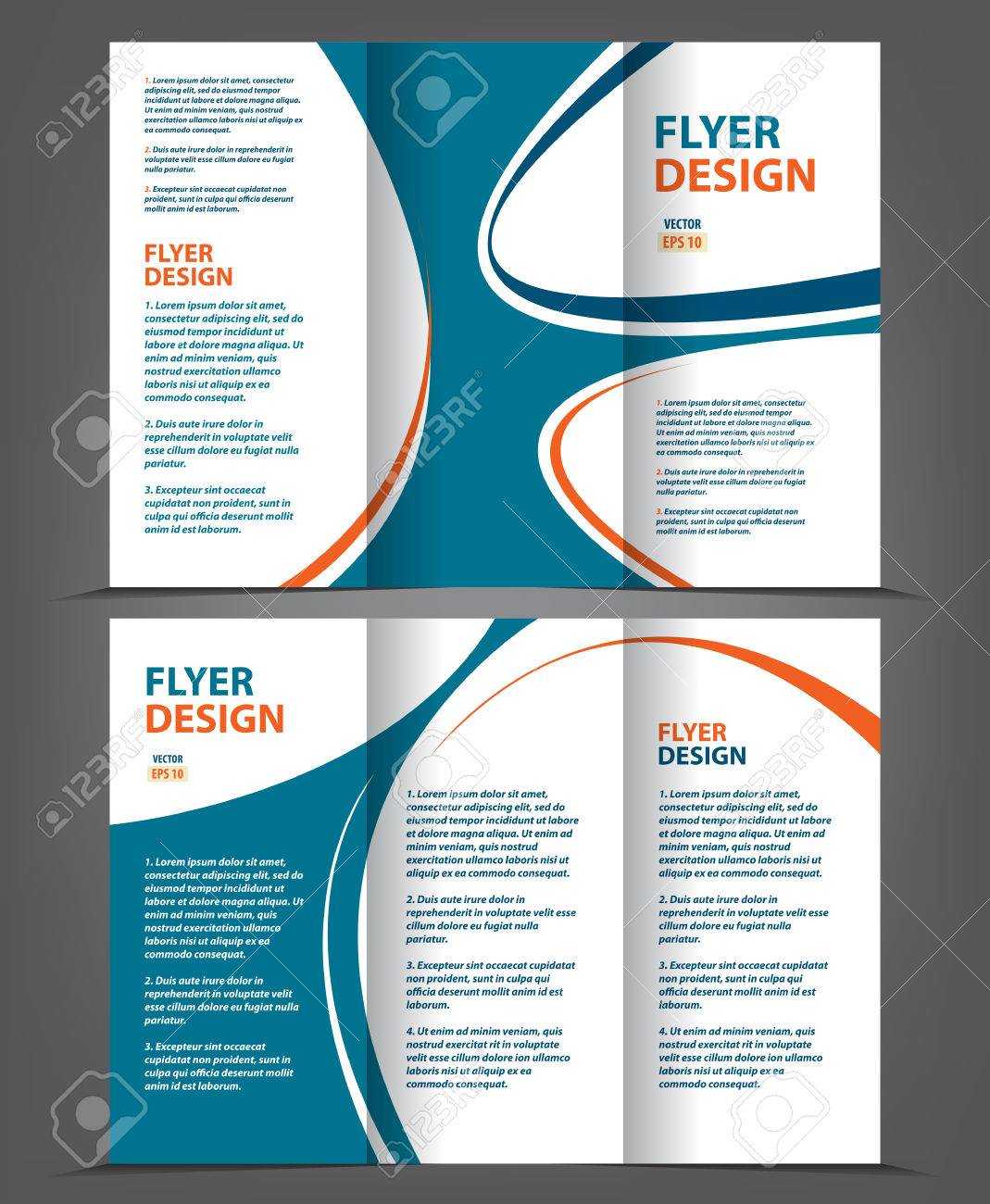 Vector Tri Fold Brochure Template Design, Concept Business Leaflet,.. In 3 Fold Brochure Template Free