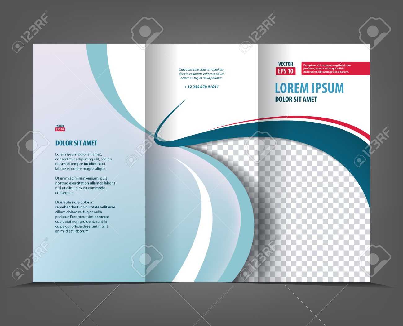 Vector Tri Fold Brochure Template Design, Concept Business Trifold.. With 3 Fold Brochure Template Free
