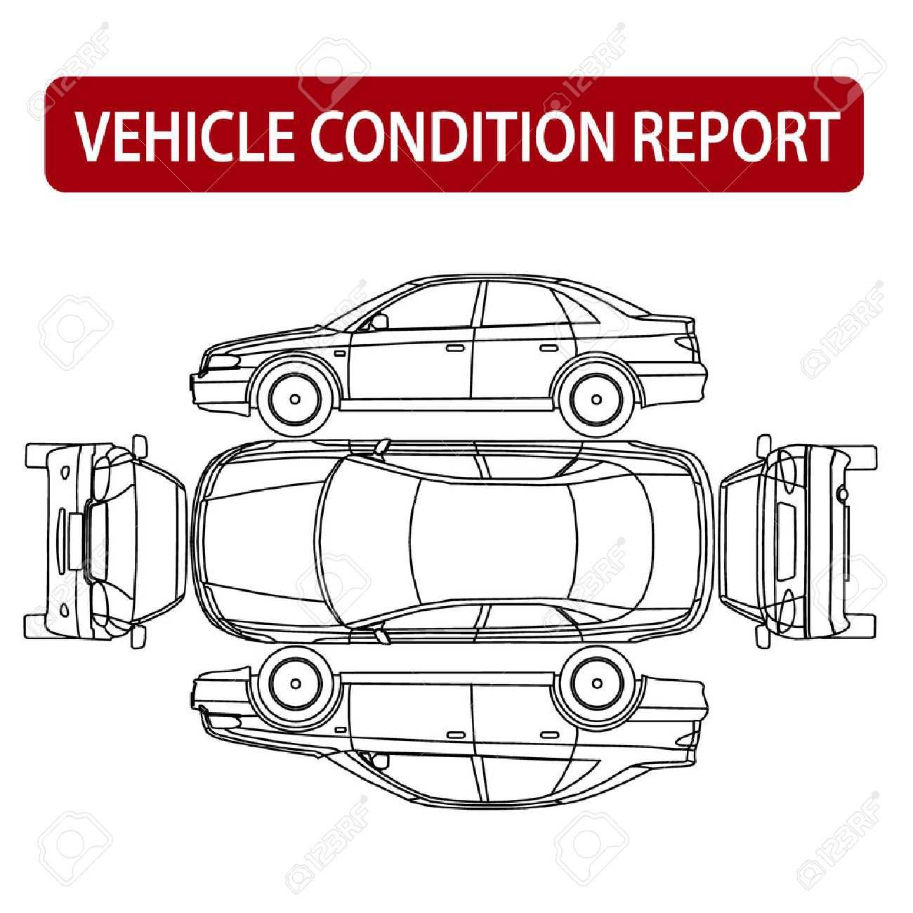 Vehicle Condition Report Car Checklist, Auto Damage Inspection With Car Damage Report Template