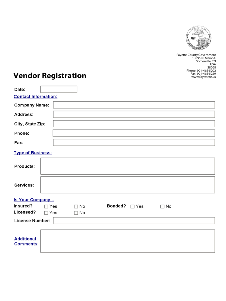 Vendor Registration Form – 6 Free Templates In Pdf, Word Inside Registration Form Template Word Free