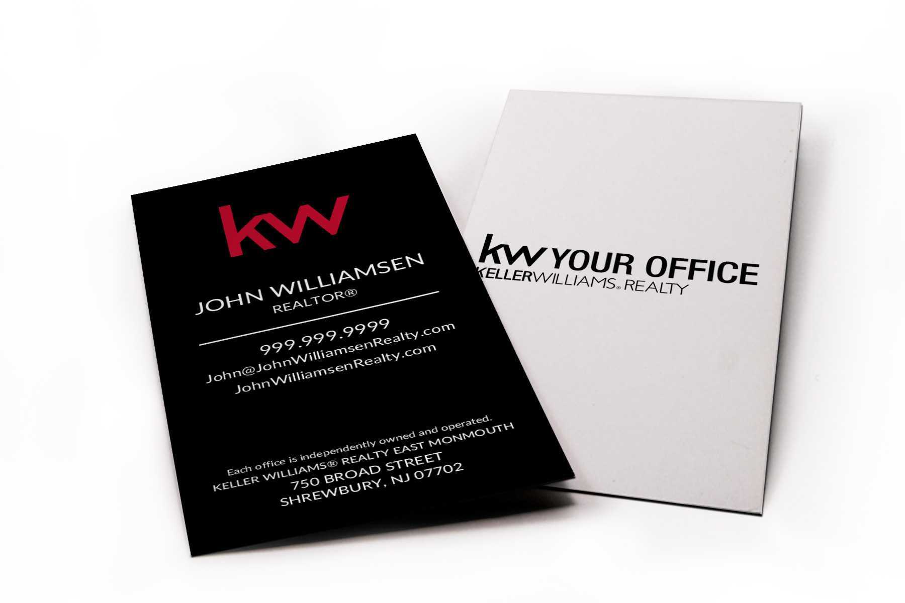 Vertical Black Kw Business Card Pertaining To Keller Williams Business Card Templates