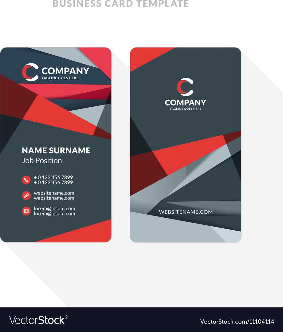 Vertical Double Sided Business Card Template With With Regard To Double Sided Business Card Template Illustrator