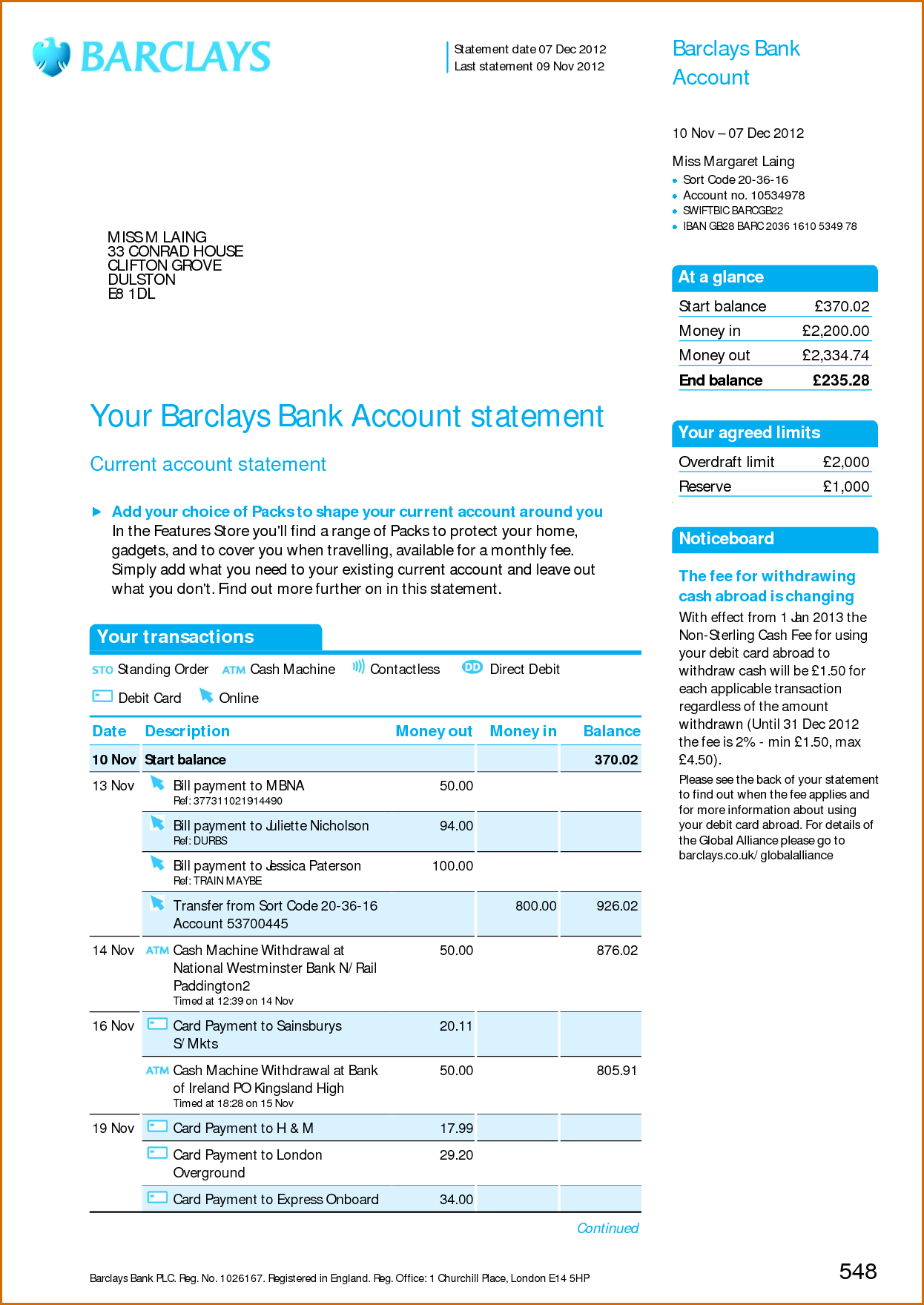 Viewing Gallery For – Bank Account Statement | I'd In 2019 Inside Blank Bank Statement Template Download