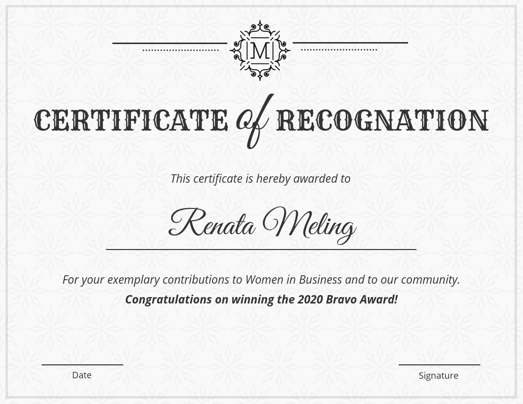 Vintage Certificate Of Recognition Template Template – Venngage For Template For Certificate Of Award
