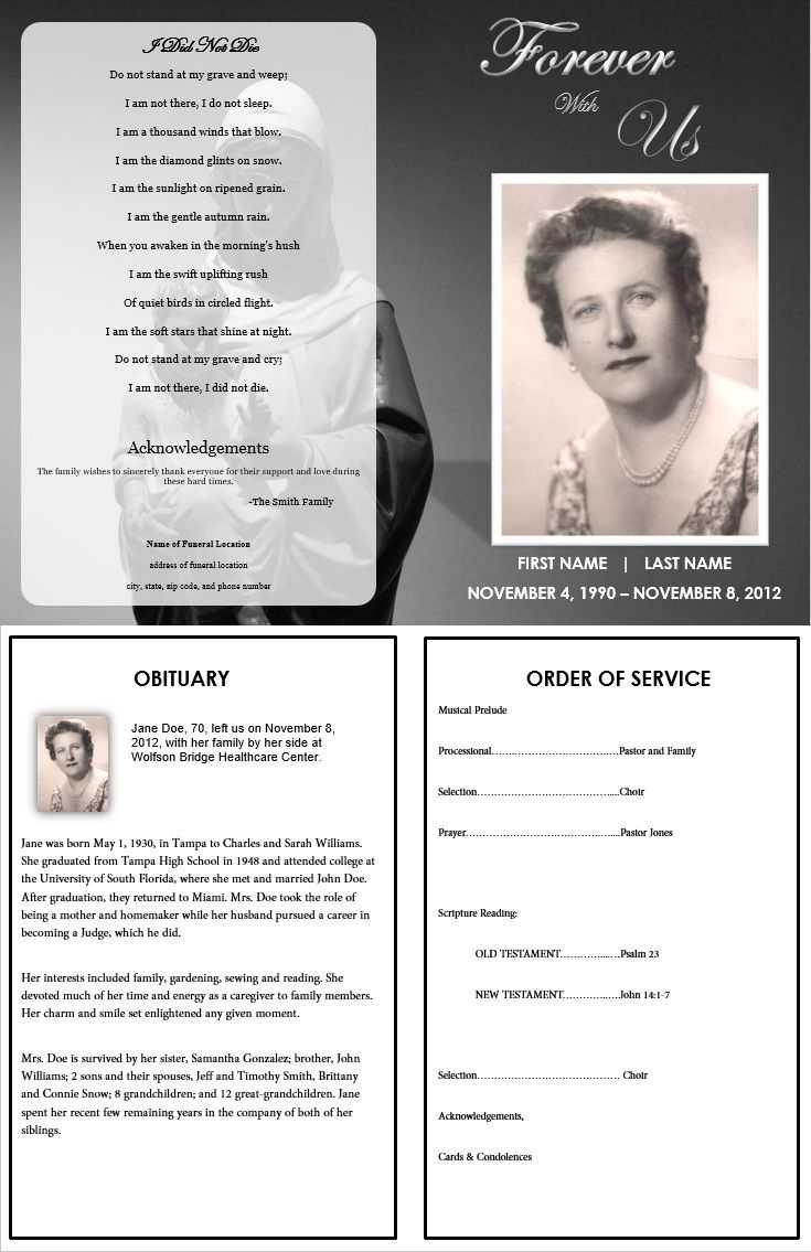 Virgin Mary Memorial Program | Funeral | Funeral Program Intended For Free Obituary Template For Microsoft Word