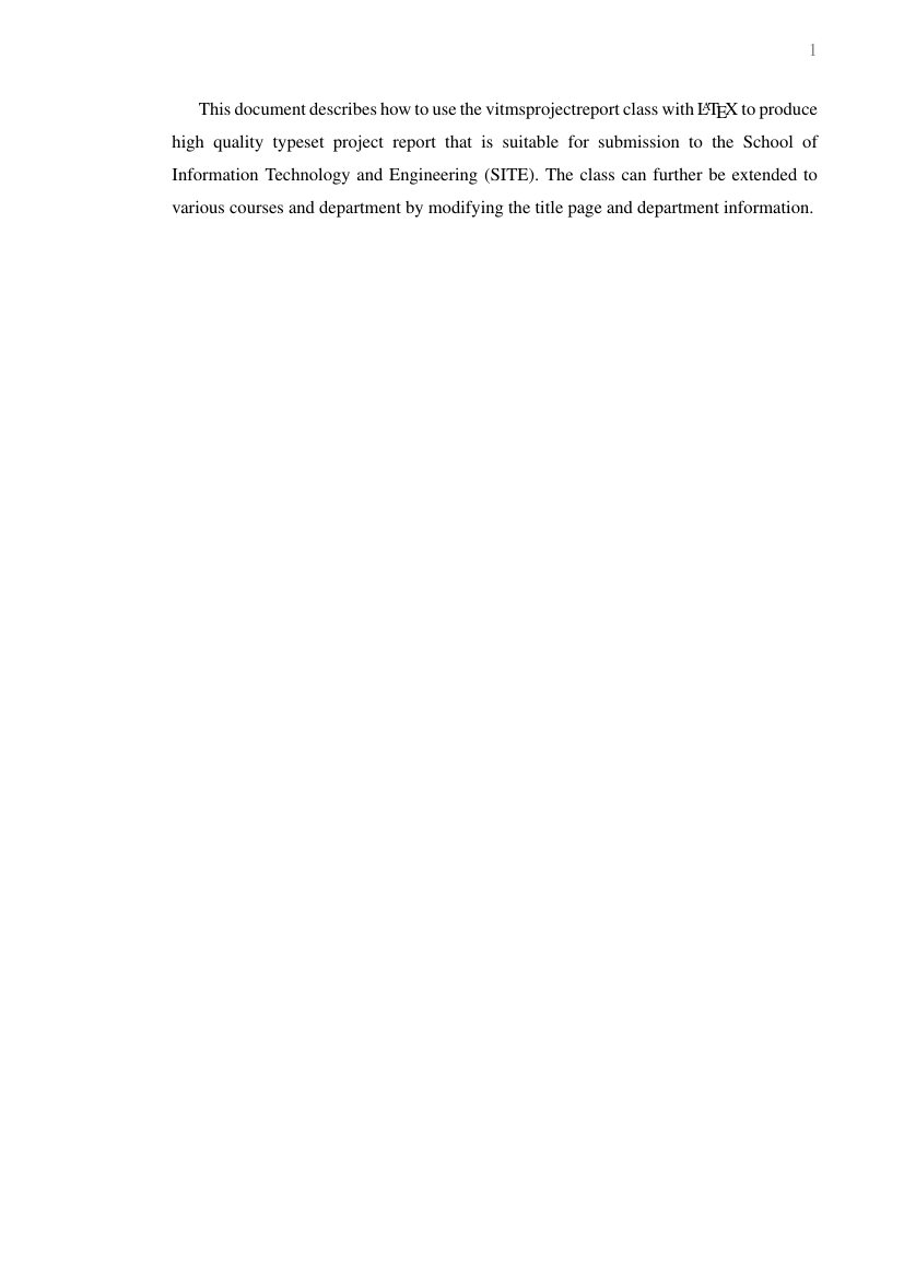 Vit – Template For Vit Project Report Template Inside Project Report Template Latex