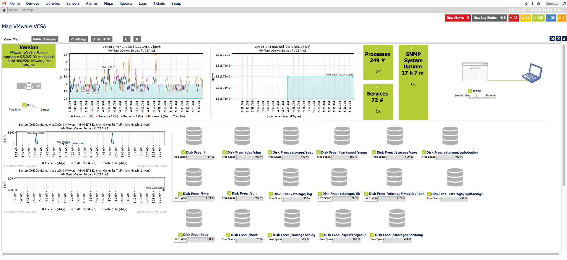 Vmware: How To Monitor Your Vcsa 6.5 Using Snmp And Prtg In Prtg Report Templates