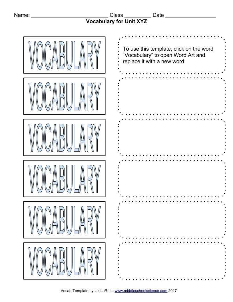 Vocabulary Bundle – Google Draw Template For Cut & Paste Intended For Vocabulary Words Worksheet Template