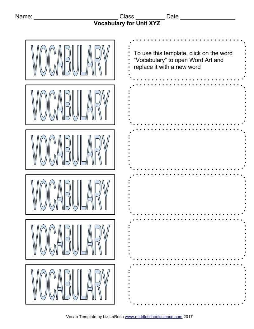 Vocabulary Bundle – Google Draw Template For Cut & Paste Intended For Vocabulary Words Worksheet Template