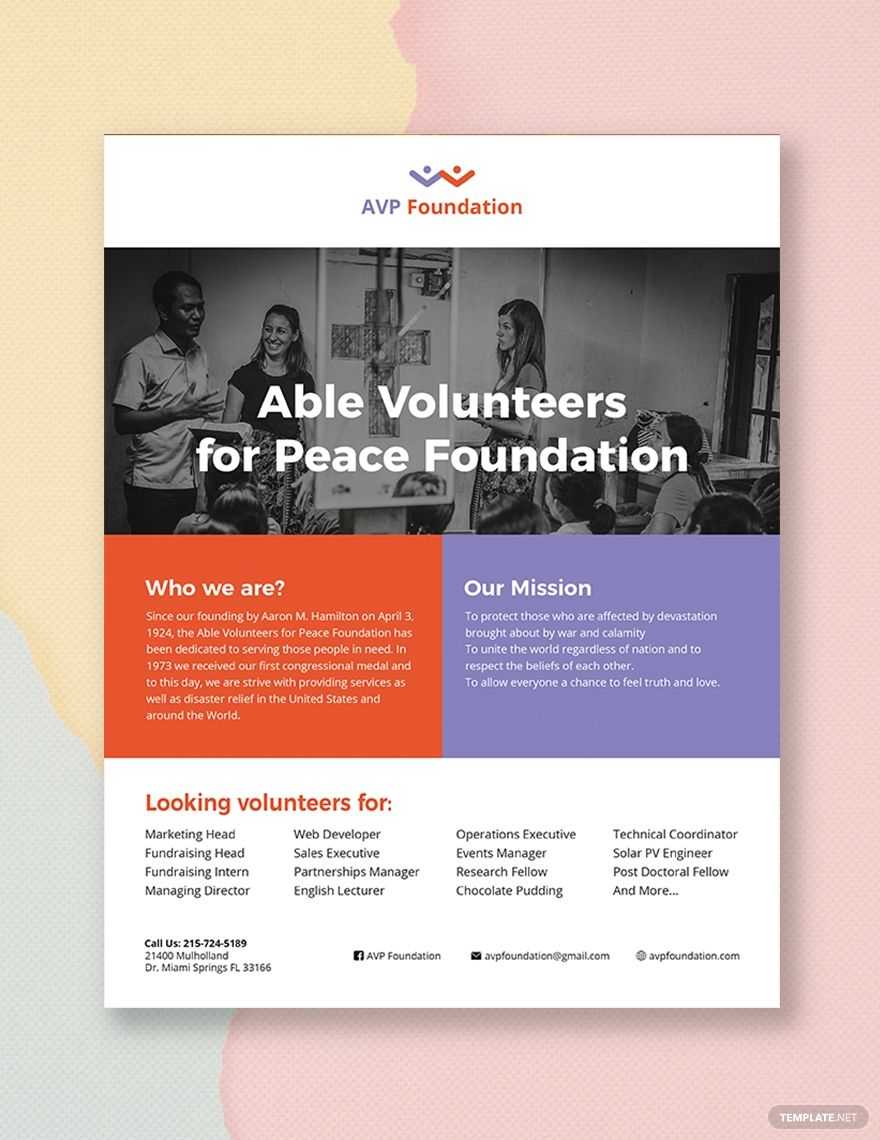 Volunteer Flyer | Flyer Template, Booklet Template, Templates With Volunteer Brochure Template