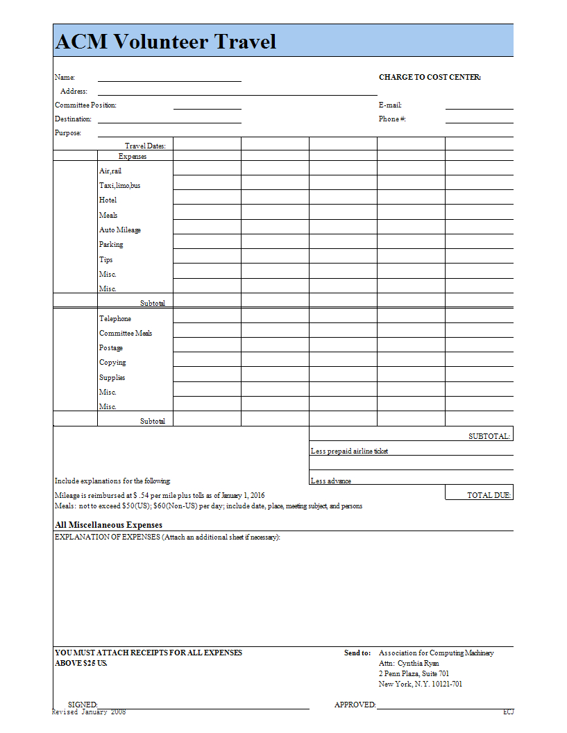 Volunteer Travel And Expense Report Template | Templates At With Volunteer Report Template
