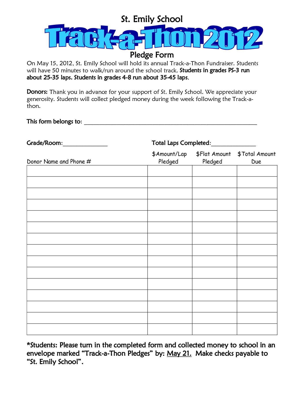 Walkathon Pledge Form Template – Invitation Templates Pertaining To Sponsor Card Template