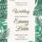 Wedding Event Invitation Card Template. Exotic Tropical Jungle.. In Event Invitation Card Template