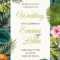 Wedding Event Invitation Card Template. Exotic Tropical Jungle,.. With Event Invitation Card Template