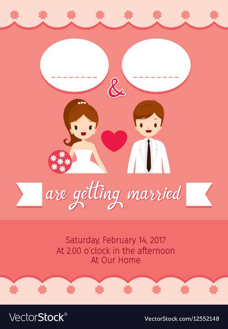 Wedding Invitation Card Template Bride And Groom In Invitation Cards Templates For Marriage