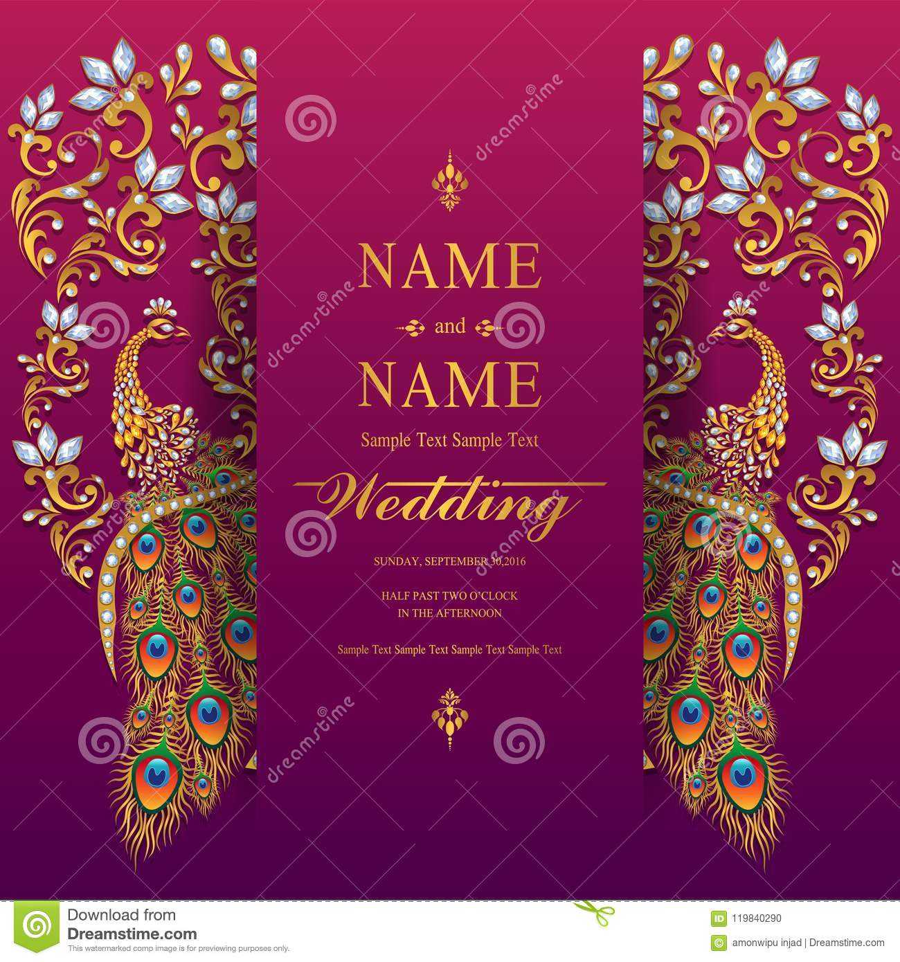 Wedding Invitation Card Templates . Stock Vector Inside Indian Wedding Cards Design Templates