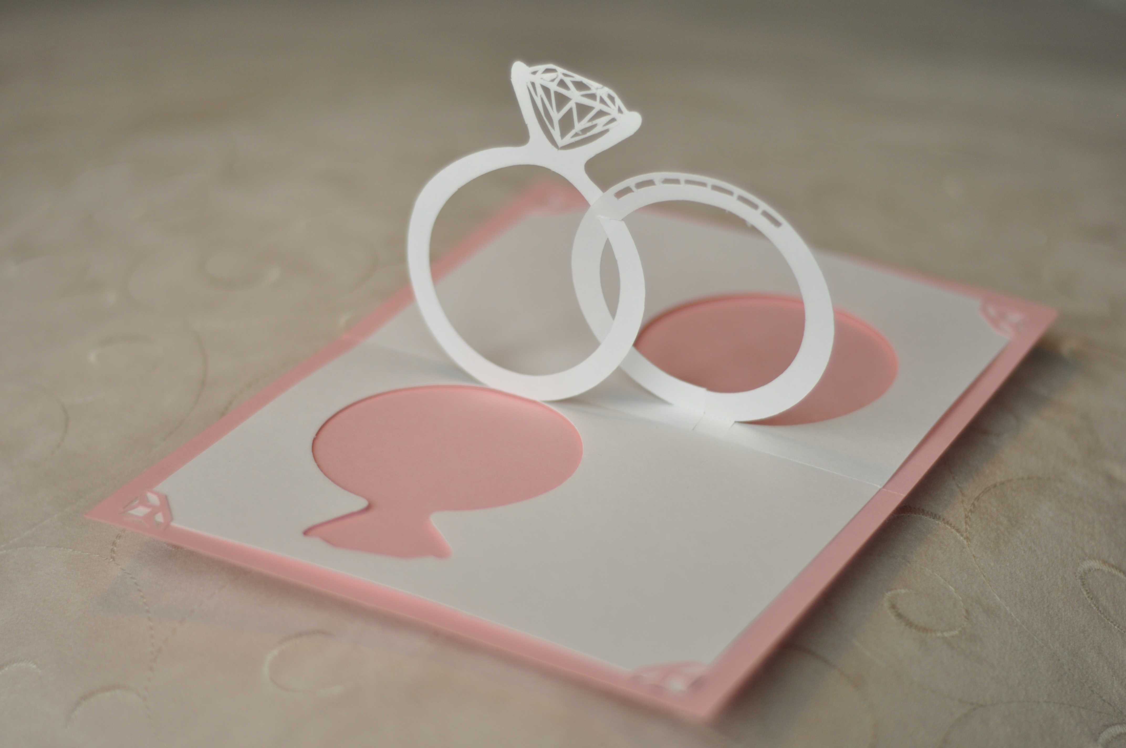 Wedding Invitation Pop Up Card: Linked Rings – Creative Pop With Wedding Pop Up Card Template Free