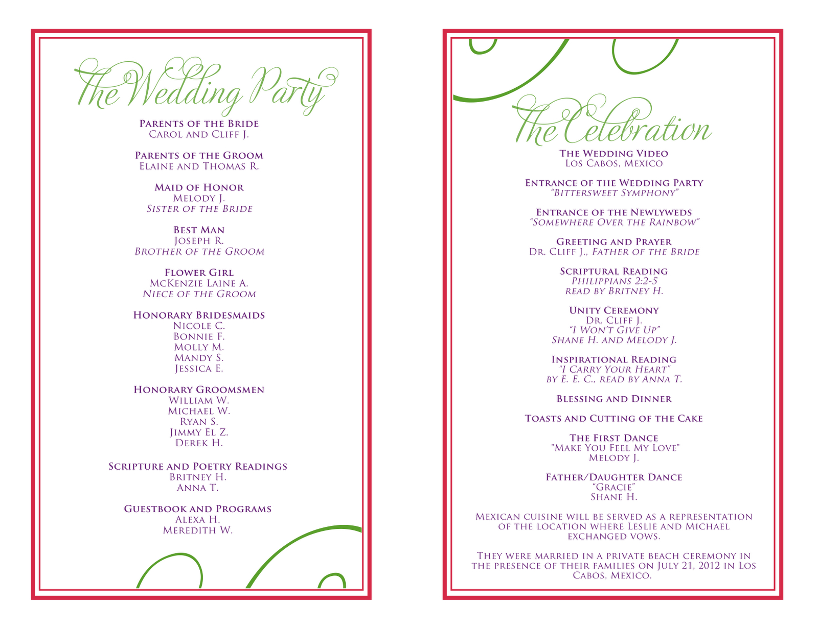 Wedding Itinerary Templates Free | Wedding Reception With Regard To Free Printable Wedding Program Templates Word