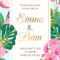 Wedding Marriage Event Invitation Card Template. Tropical Jungle.. Inside Event Invitation Card Template