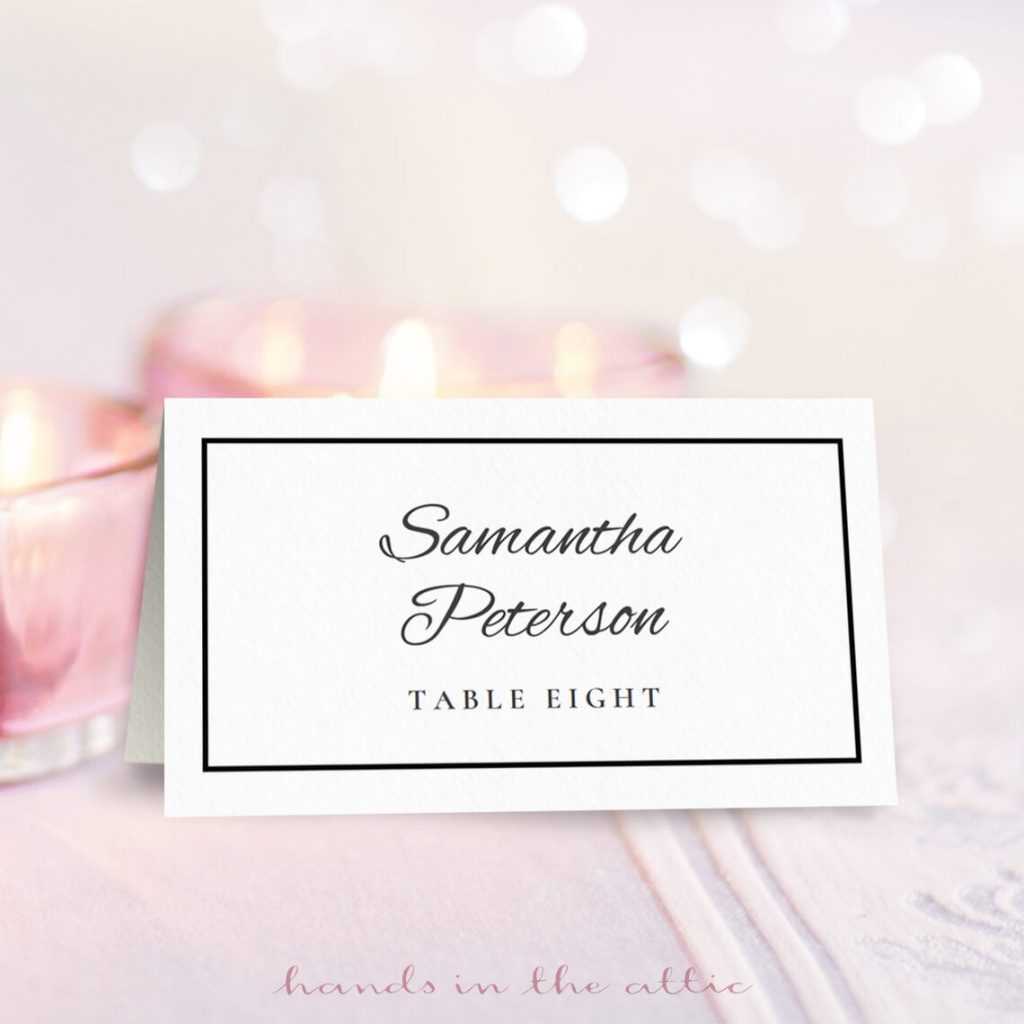 Wedding Place Card Template | Free Download | Hands In The Attic Inside Place Card Size Template