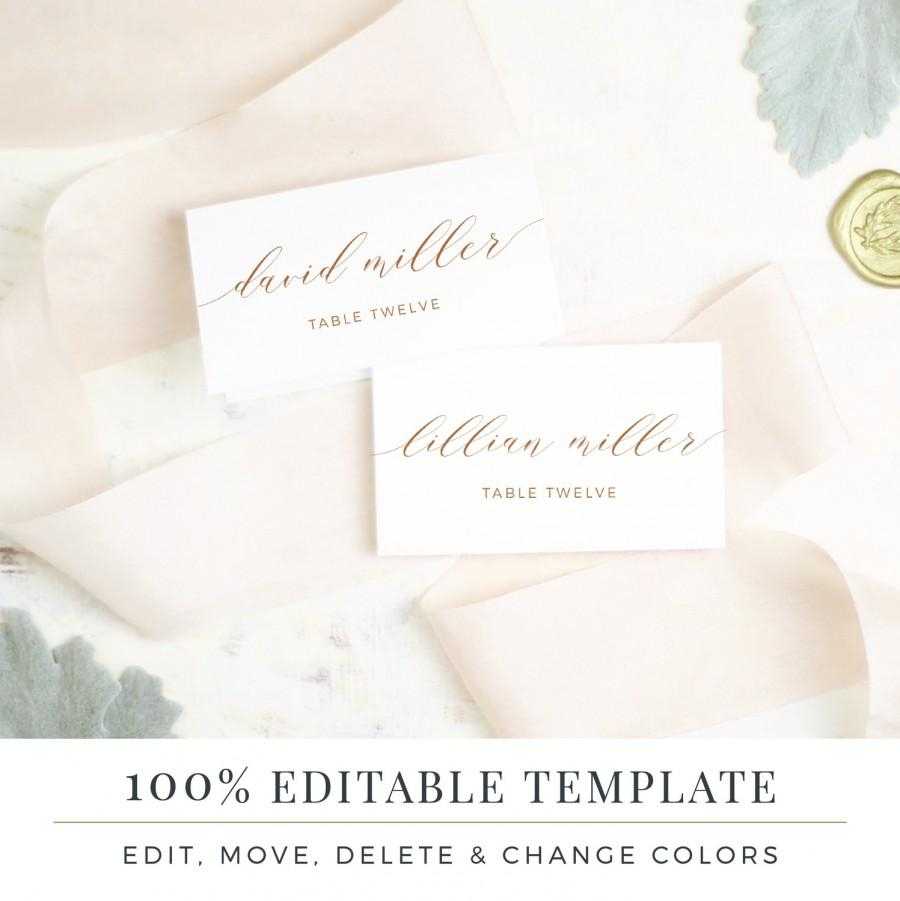Wedding Place Card Template, Printable Escort Cards, Rustic With Regard To Printable Escort Cards Template