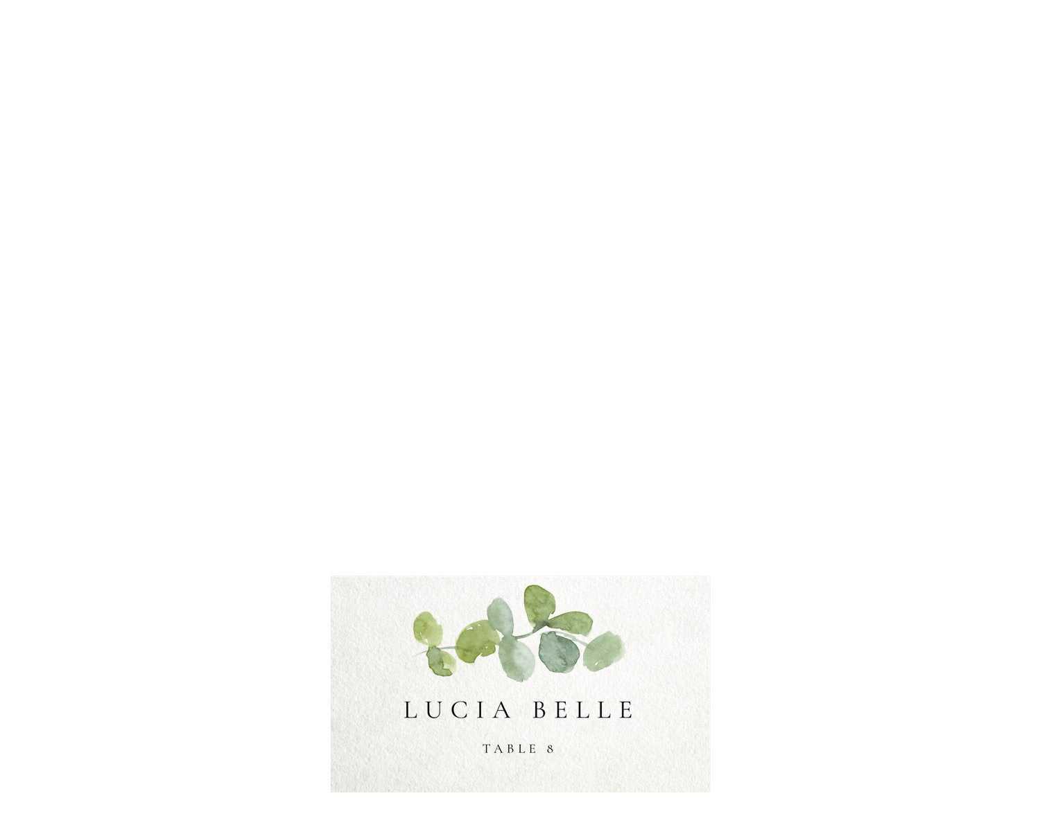 Wedding Place Card Template, Table Name Cards, Escort Card, Name Card,  Greenery Place Cards, Name Cards, Wedding Dinner, Watercolor Leaves Pertaining To Table Name Card Template