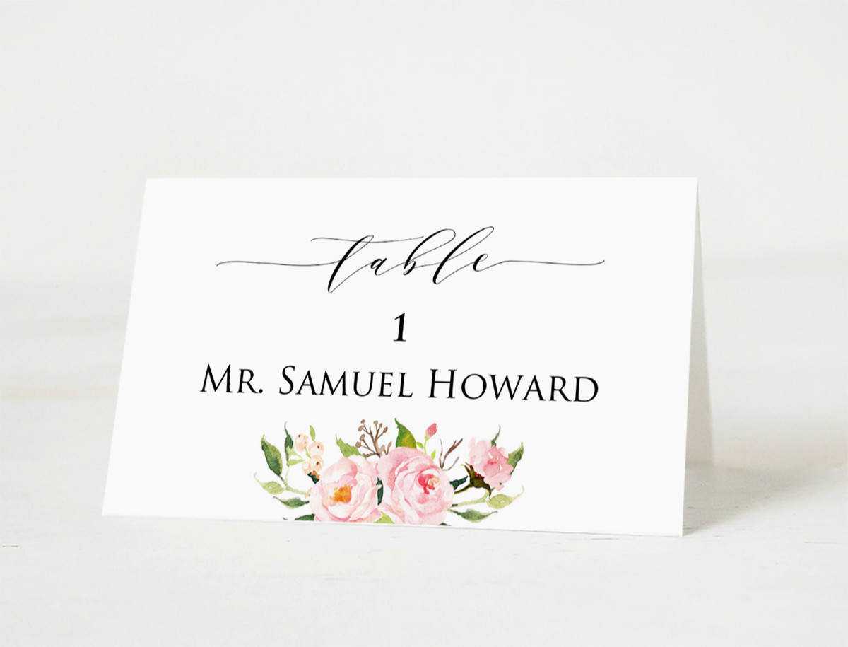 Wedding Place Cards Template, Printable Head Table Place Card, Elegant  Peony Printable, Floral Wedding Table Number Name, Download Pdf #104 With Table Name Cards Template Free
