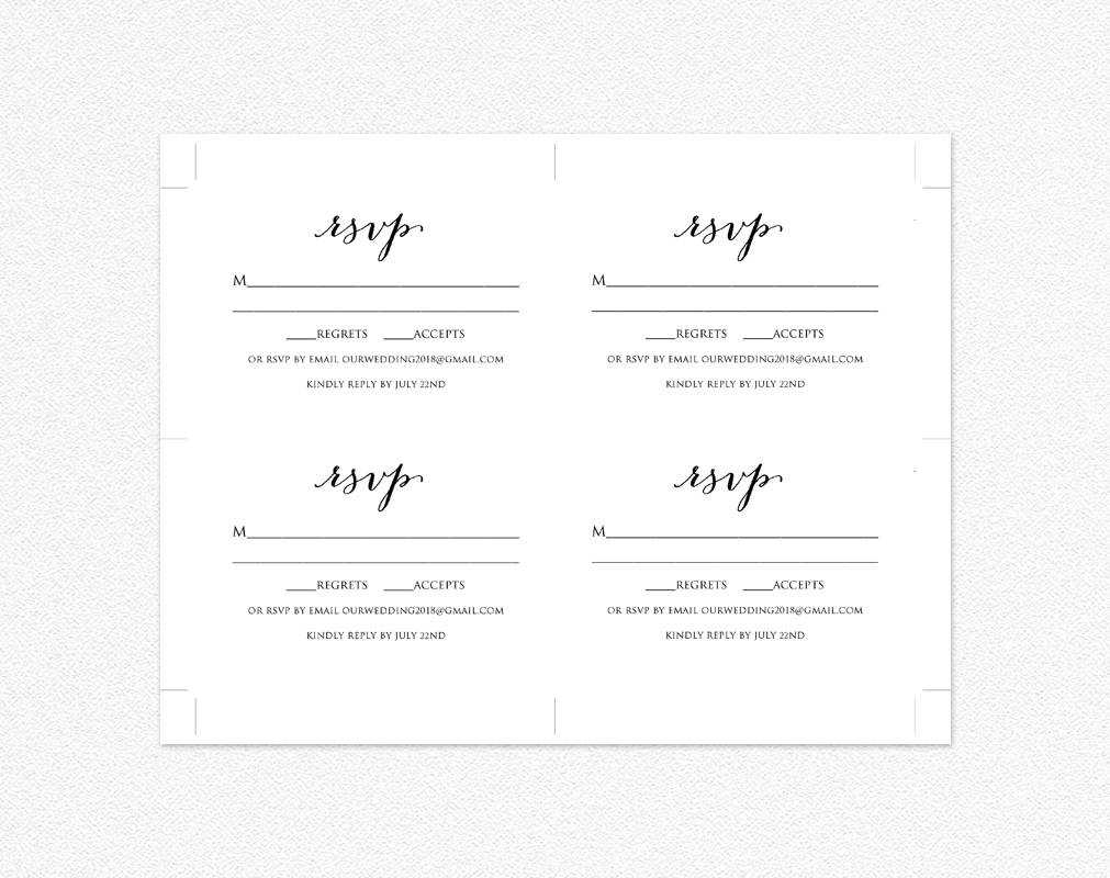 Wedding Rsvp Card Template · Wedding Templates And Printables In Free Printable Wedding Rsvp Card Templates