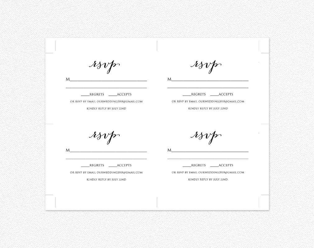 Wedding Rsvp Card Template · Wedding Templates And Printables In Free Printable Wedding Rsvp Card Templates