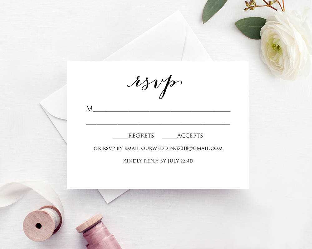 Wedding Rsvp Card Template Throughout Template For Rsvp Cards For Wedding