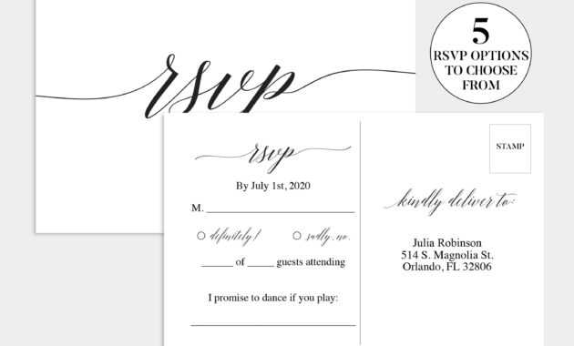 Wedding Rsvp Card | Wedding Rsvp Template | Wedding Rsvp for Template For Rsvp Cards For Wedding