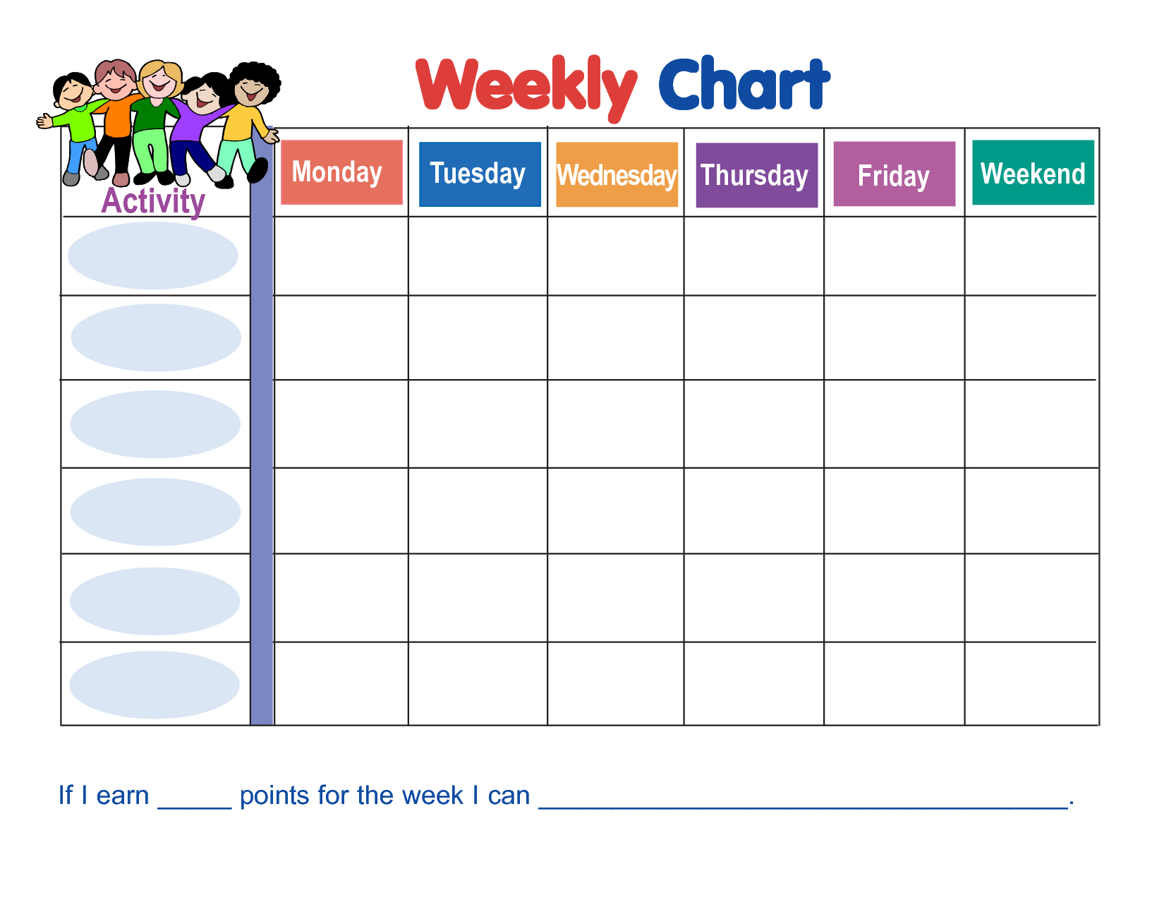 Weekly Behavior Chart Template | Weekly Behavior Charts In Reward Chart Template Word