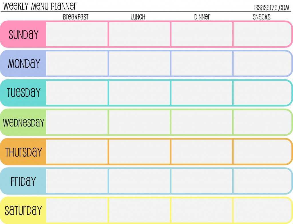 Weekly Dinner Menu Planner Template Inside Weekly Meal Planner Template Word