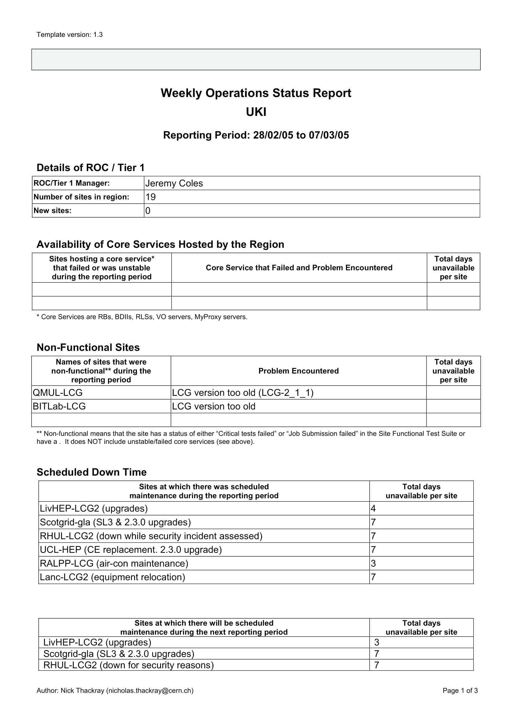 Weekly Operations Report Template – Seraffino Intended For Operations Manager Report Template