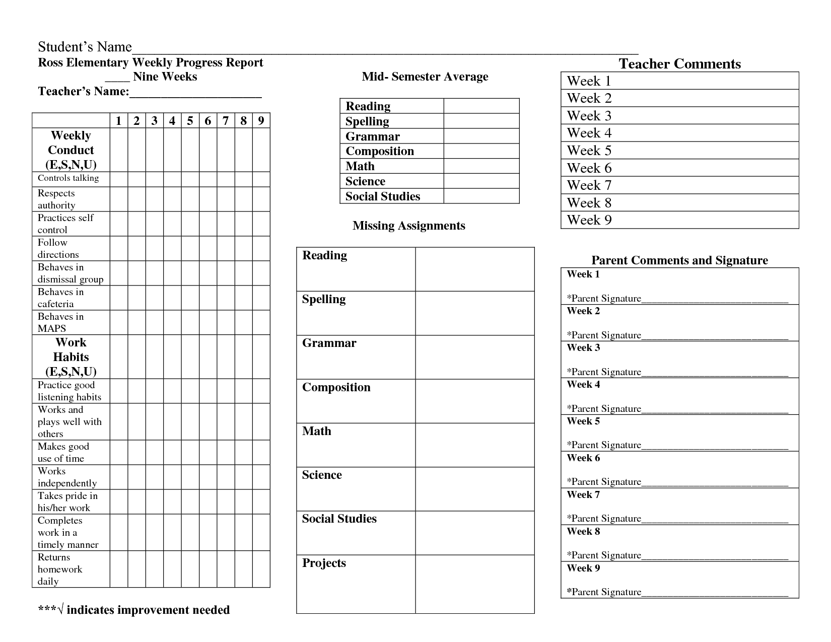 Weekly Progress Report Elementary Index Of | Progress Pertaining To School Progress Report Template