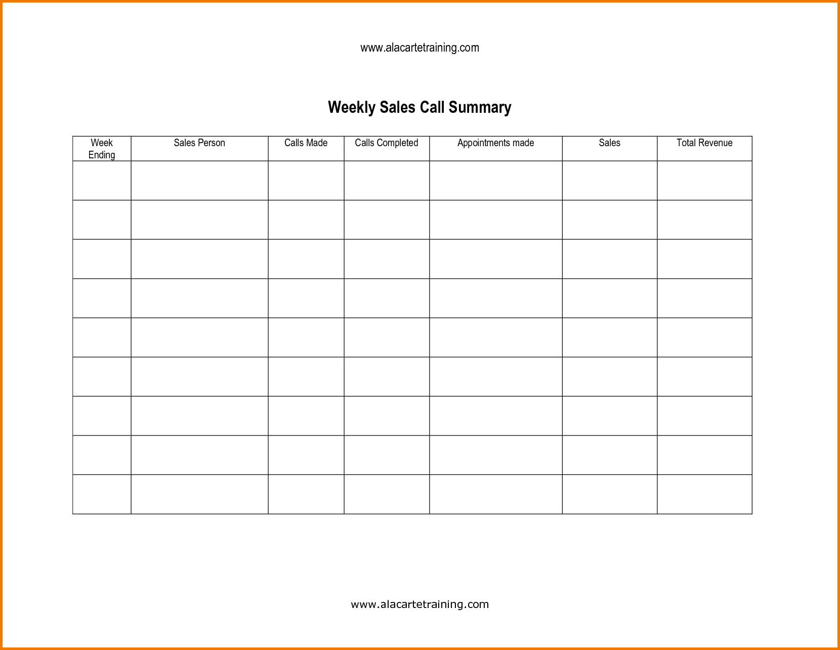 Weekly Sales Call Report Template Regarding Sales Call Report Template