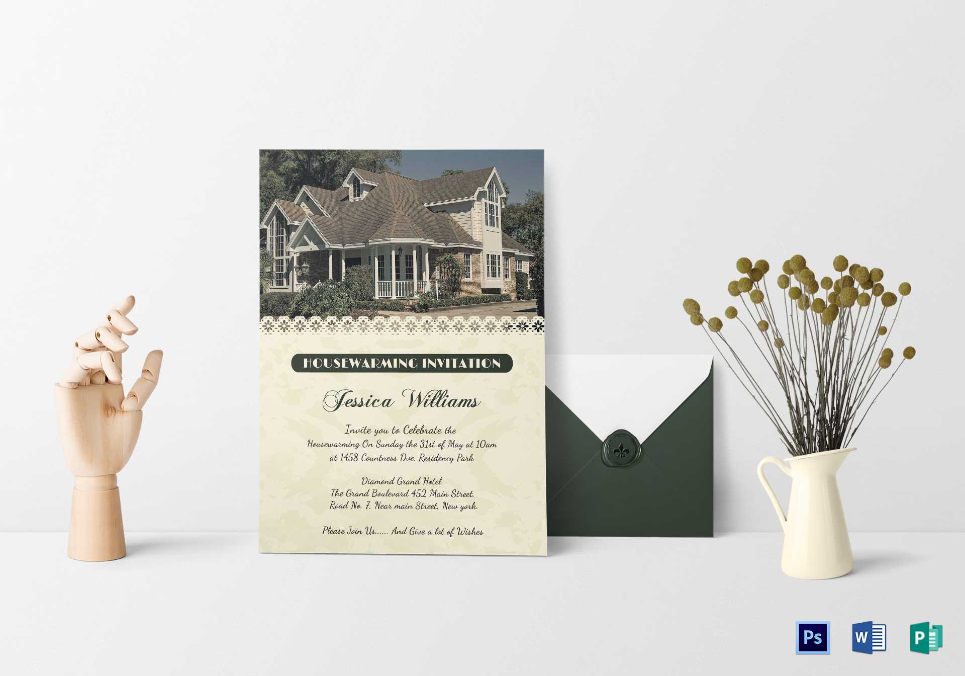 Welcoming Housewarming Invitation Card Template With Free Housewarming Invitation Card Template