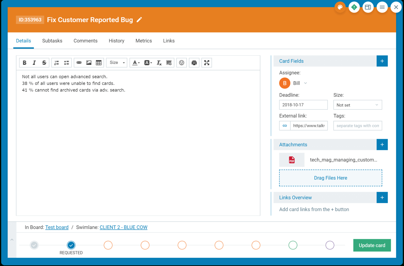 What Is A Kanban Card? All You Need To Know | Kanbanize Regarding Kanban Card Template