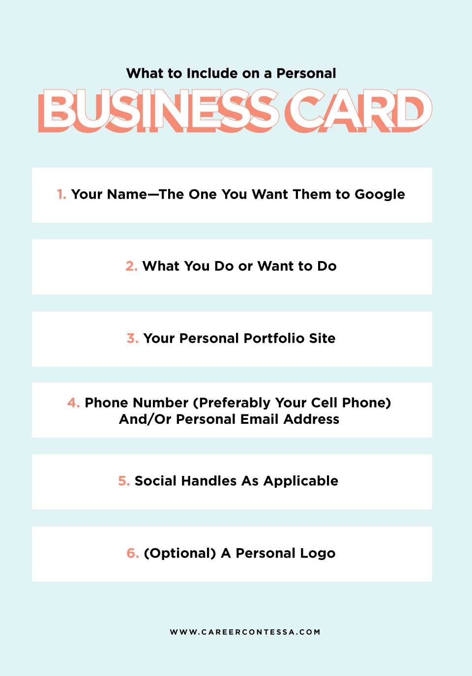 What To Put On A Personal Business Card (+ A Template In Networking Card Template