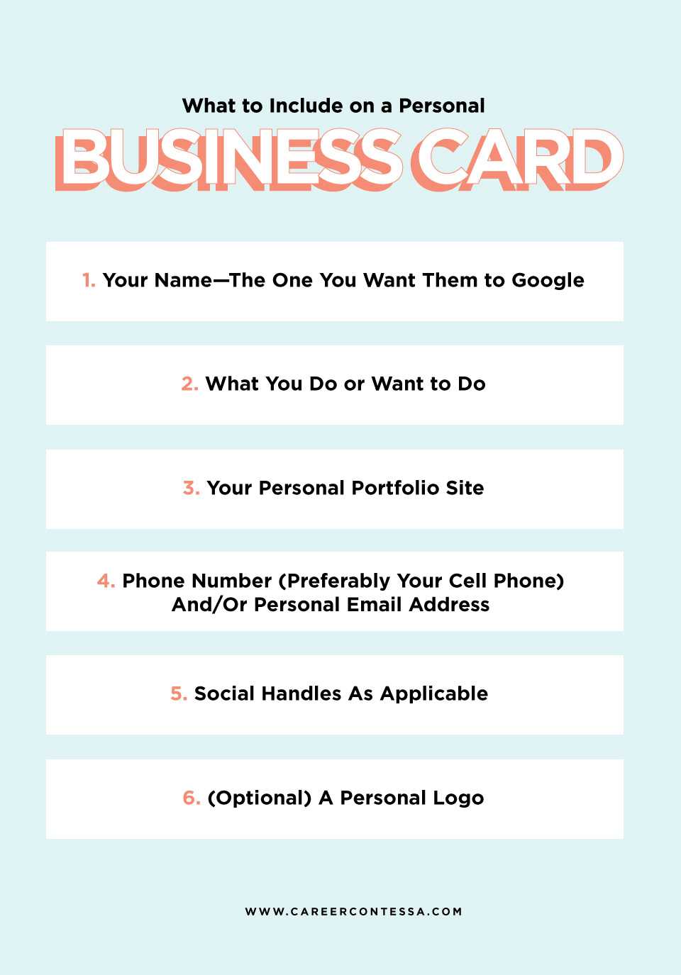 What To Put On A Personal Business Card (+ A Template In Networking Card Template