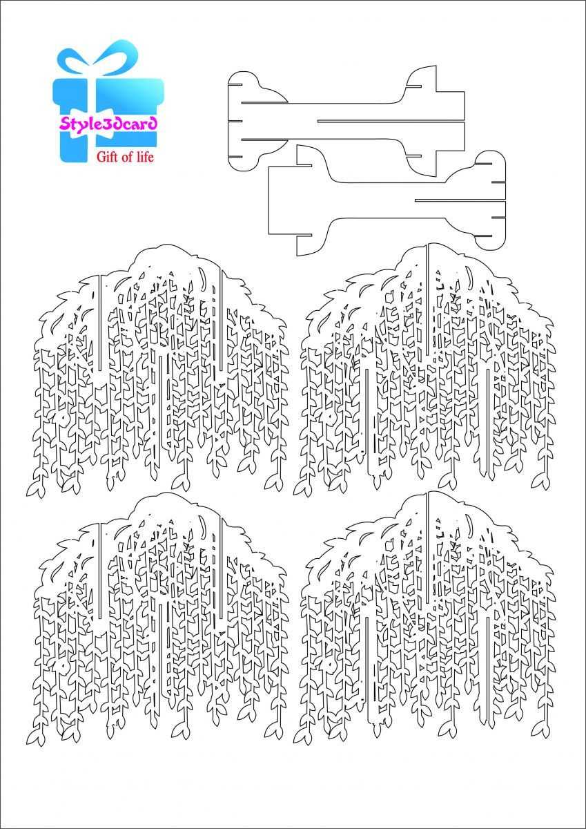 Willow Tree Pop Up Card/kirigami Pattern 1 | Pop Up I Regarding Pop Up Tree Card Template