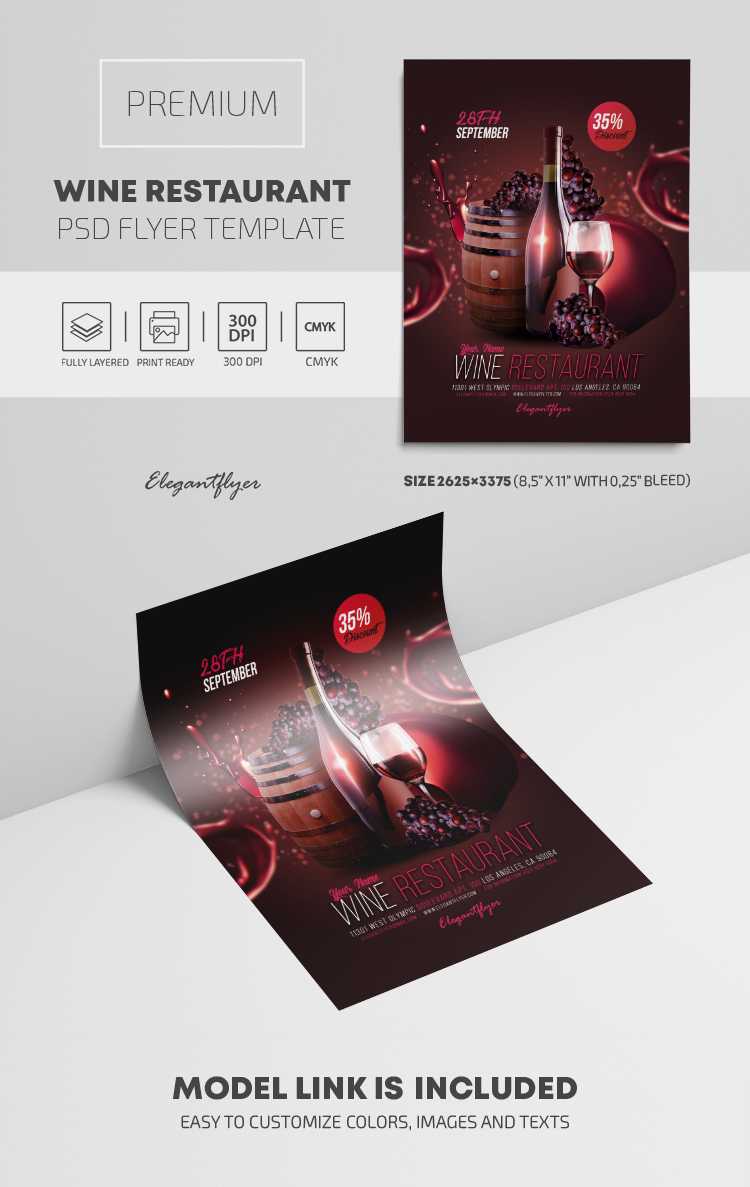 Wine Restaurant – Psd Flyer Template Intended For Wine Brochure Template