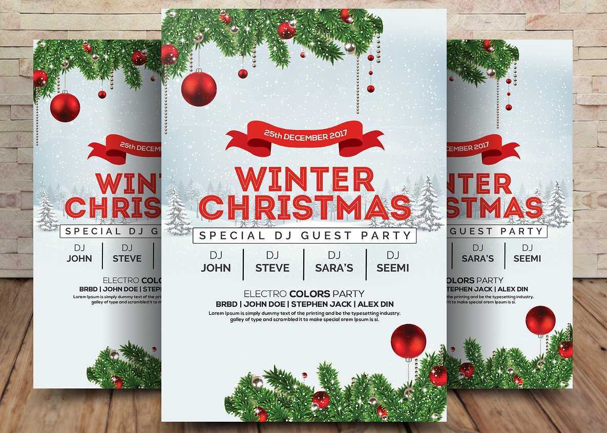 Winter Wonderland Christmas – Psd Flyer Template – Free Psd Within Christmas Brochure Templates Free